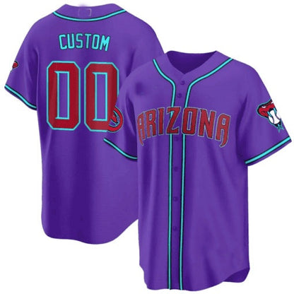 Custom Arizona Diamondbacks 2024 Cool Base Jersey V2 ¨C Purple MIKSHPS