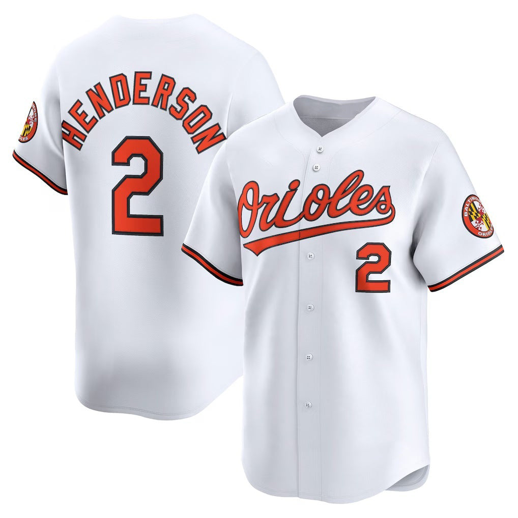Baltimore Orioles #2 Gunnar Henderson White MIKSHPS Home Limited Player Jersey