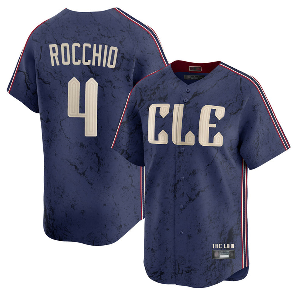 Cleveland Guardians #4 Brayan Rocchio Player Navy MIKSHPS City Connect Limited Home Stitched Jerseys