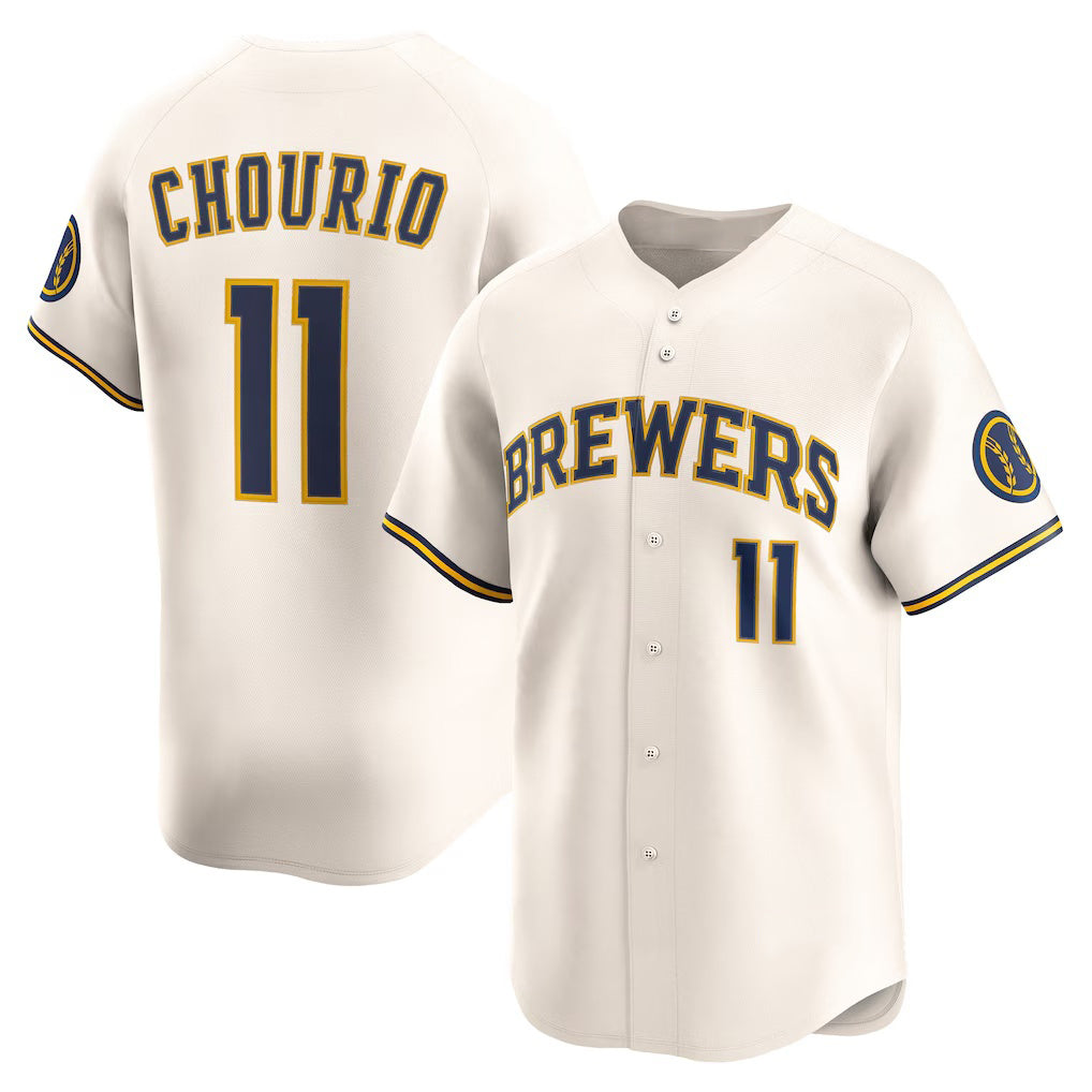 Milwaukee Brewers #11 Jackson Chourio Cream MIKSHPS Home Limited Jersey