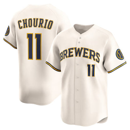 Milwaukee Brewers #11 Jackson Chourio Cream MIKSHPS Home Limited Jersey