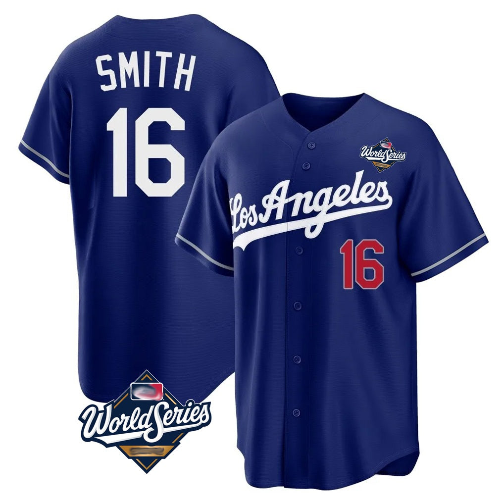 Los Angeles Dodgers #16 Will Smith Player Royal MIKSHPS World Series Game Home Stitched Jerseys