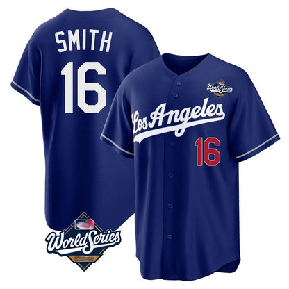 Los Angeles Dodgers #16 Will Smith Player Royal MIKSHPS World Series Game Home Stitched Jerseys