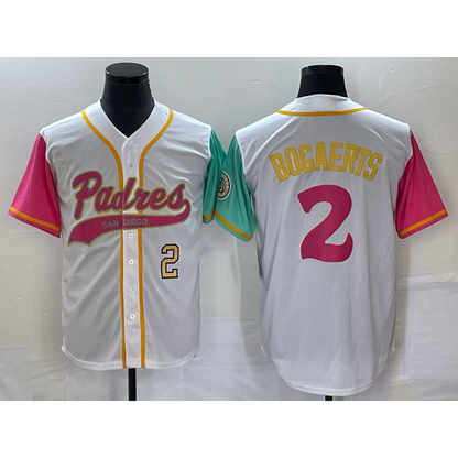 San Diego Padres #2 Xander Bogaerts White MIKSHPS Number NEW 2023 City Connect Cool Base Stitched Jersey