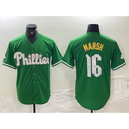 Philadelphia Phillies #16 Brandon Marsh Green MIKSHPS 2024 City Connect Stitched Jersey