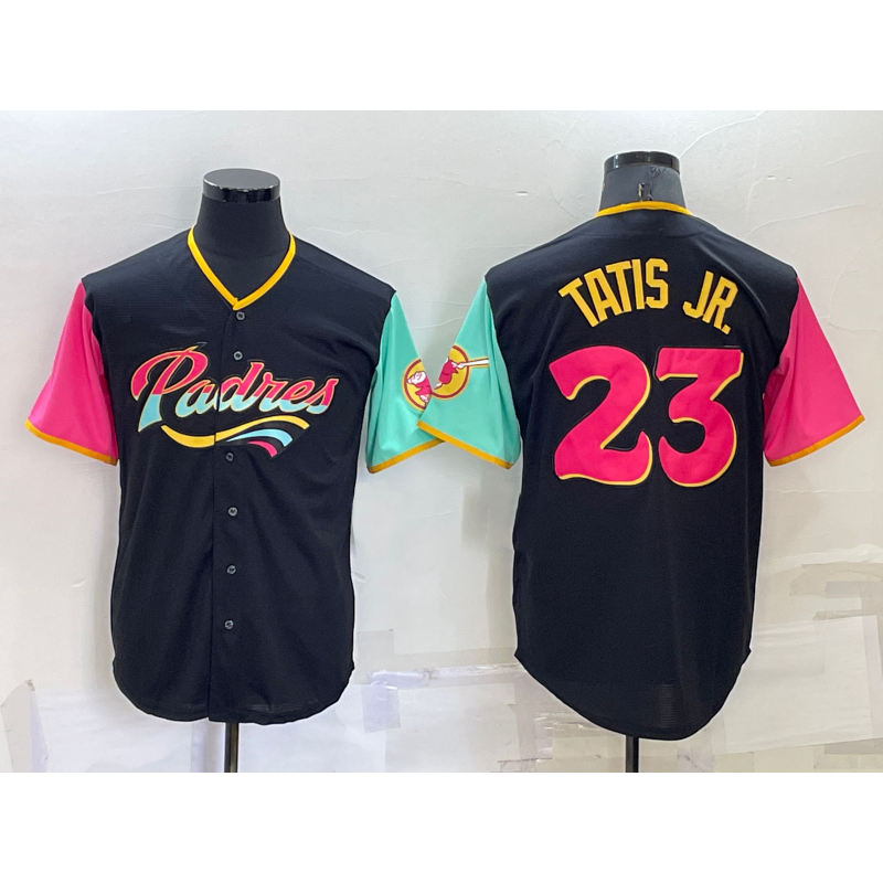San Diego Padres #23 Fernando Tatis Jr Black MIKSHPS 2022 City Connect Cool Base Stitched Jersey