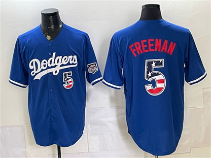 Los Angeles Dodgers #5 Freddie Freeman Royal MIKSHPS 250 Fourth of July Stitched Jersey