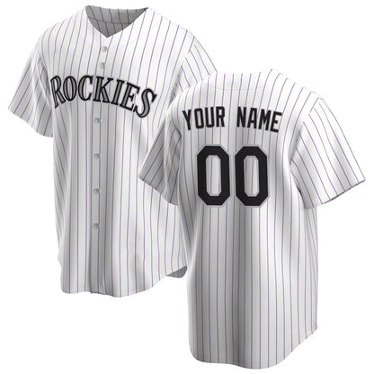 Custom Colorado Rockies White MIKSHPS Home Replica Jersey