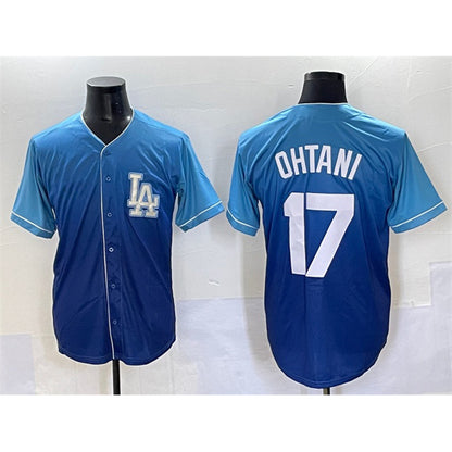 Los Angeles Dodgers #17 Shohei Ohtani Blue MIKSHPS Stitched Jersey