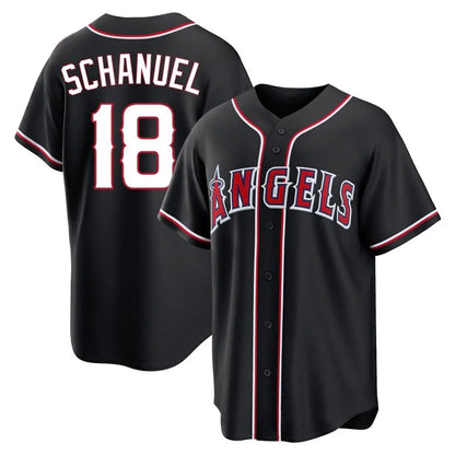Los Angeles Angels #18 Nolan Schanuel Player Black MIKSHPS Fashion Out Home Game Stitched Jerseys