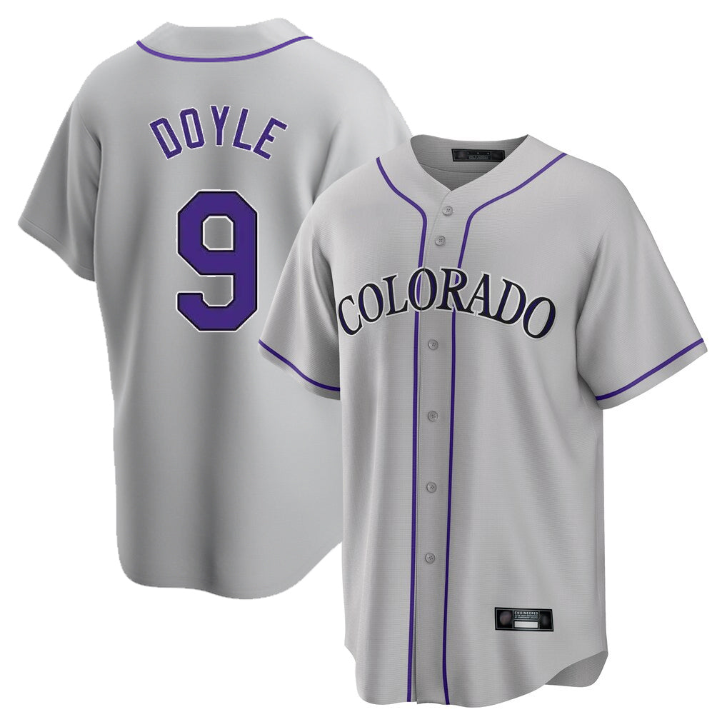 Colorado Rockies #9 Brenton Doyle Player Gray MIKSHPS Game Home Stitched Jerseys
