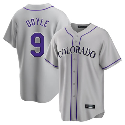 Colorado Rockies #9 Brenton Doyle Player Gray MIKSHPS Game Home Stitched Jerseys