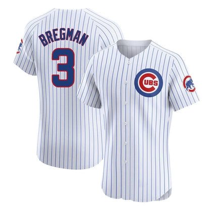 Chicago Cubs #3 Alex Bregman Player White MIKSHPS Limited Elite Home Game Stitched Jerseys