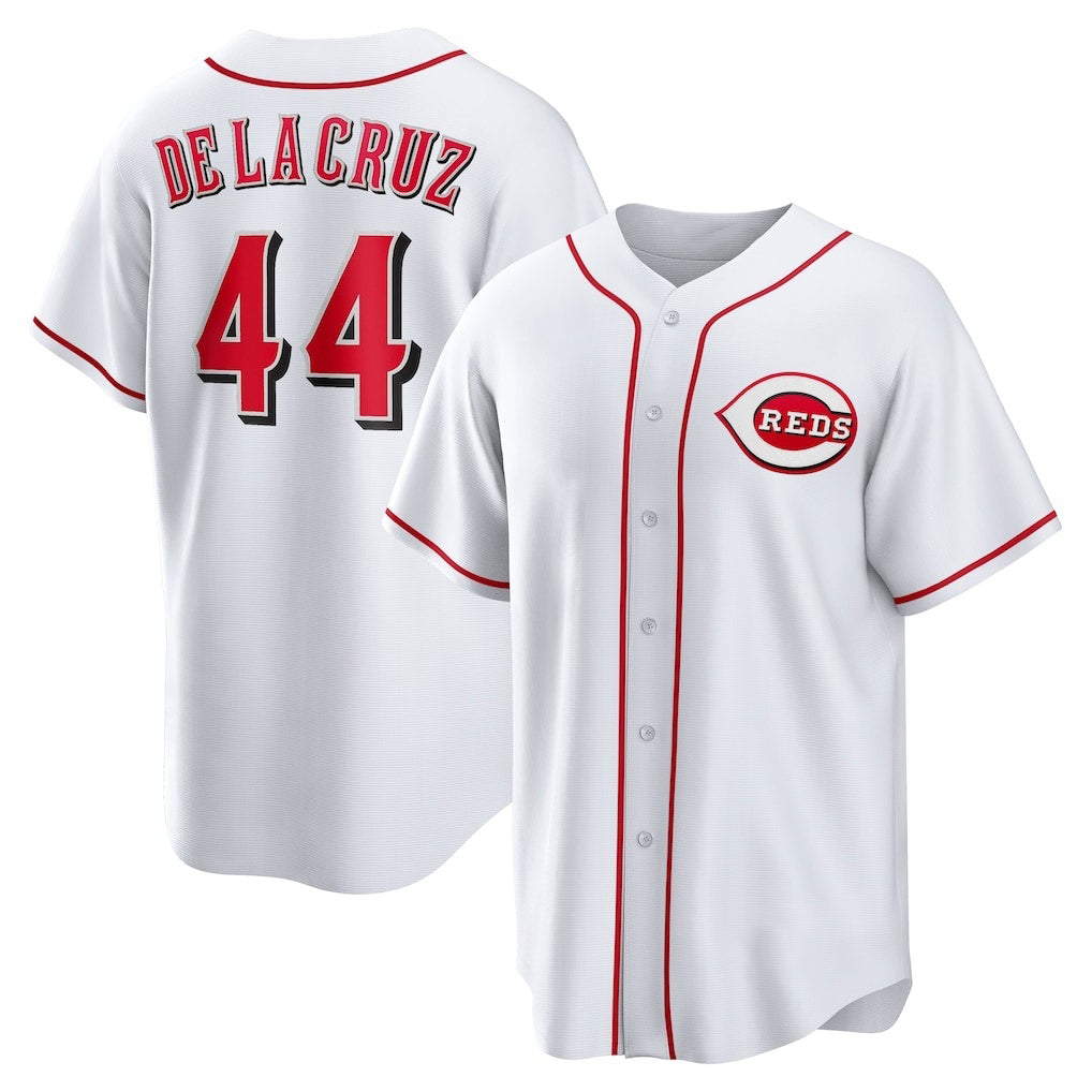 Cincinnati Reds #44 Elly De La Cruz White MIKSHPS Home Replica Jersey