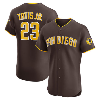 San Diego Padres #23 Fernando Tatis Jr. Brown MIKSHPS Road Elite Jersey