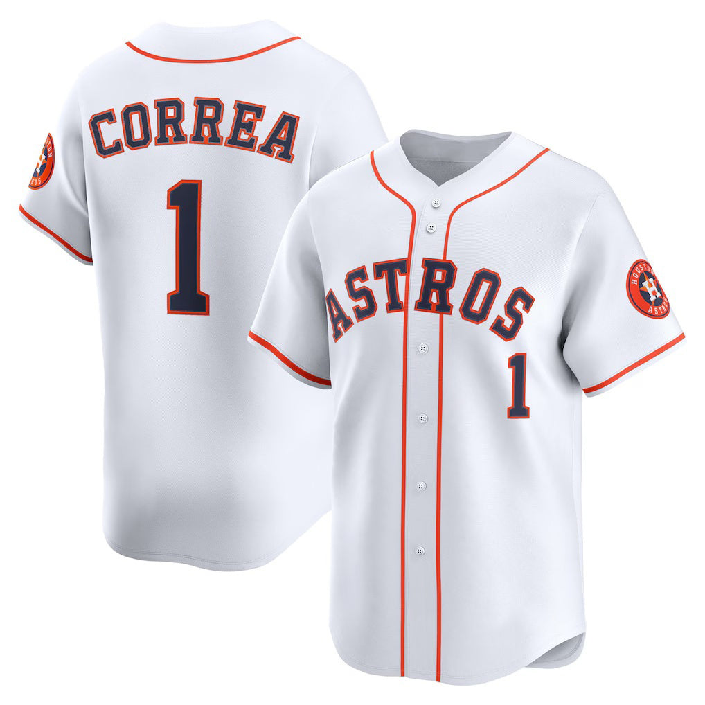 Houston Astros #1 Carlos Correa White MIKSHPS Home Limited Player Jersey