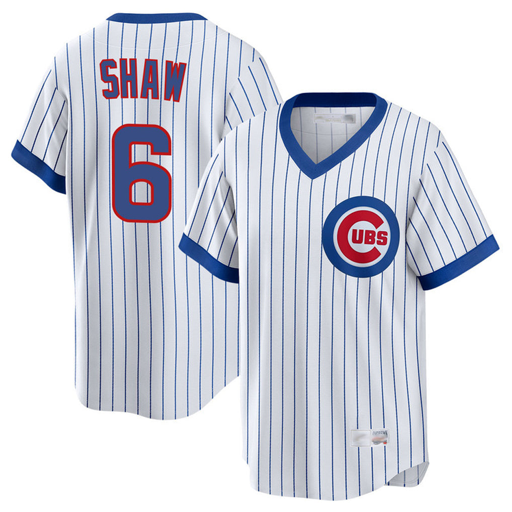 Chicago Cubs #6 Matt Shaw Player White MIKSHPS T-shirt Cooperstown Collection Limited Stitched Jerseys