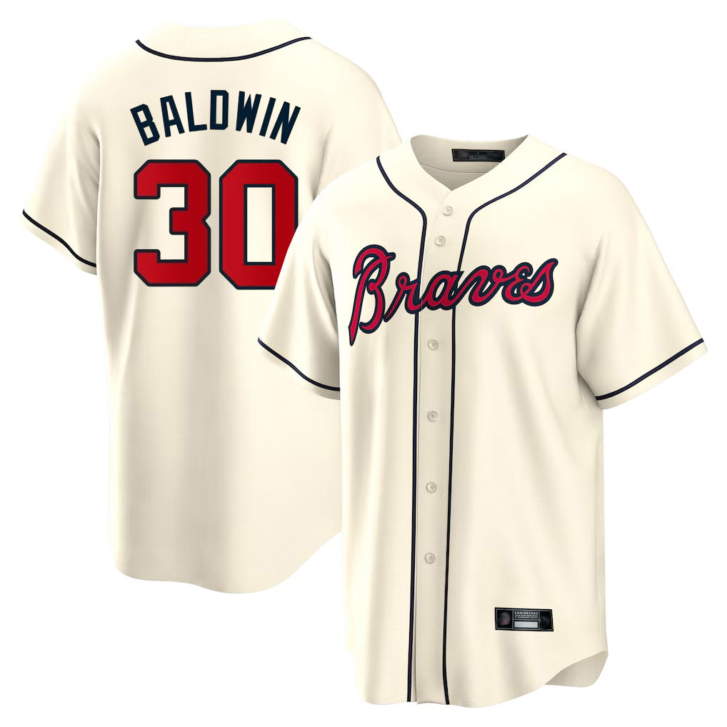 Atlanta Braves #30 Drake Baldwin Player Cream MIKSHPS Home Game Stitched Jerseys