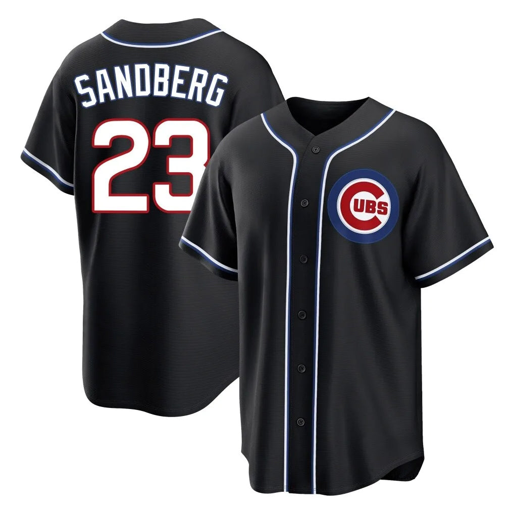 Chicago Cubs #23 Ryne Sandberg Player Black MIKSHPS Fashion Out Game Stitched Jerseys