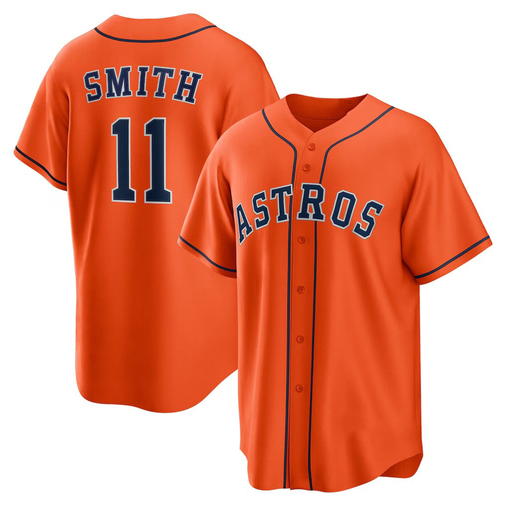Houston Astros #11 Cam Smith Orange MIKSHPS Alternate Replica Jersey