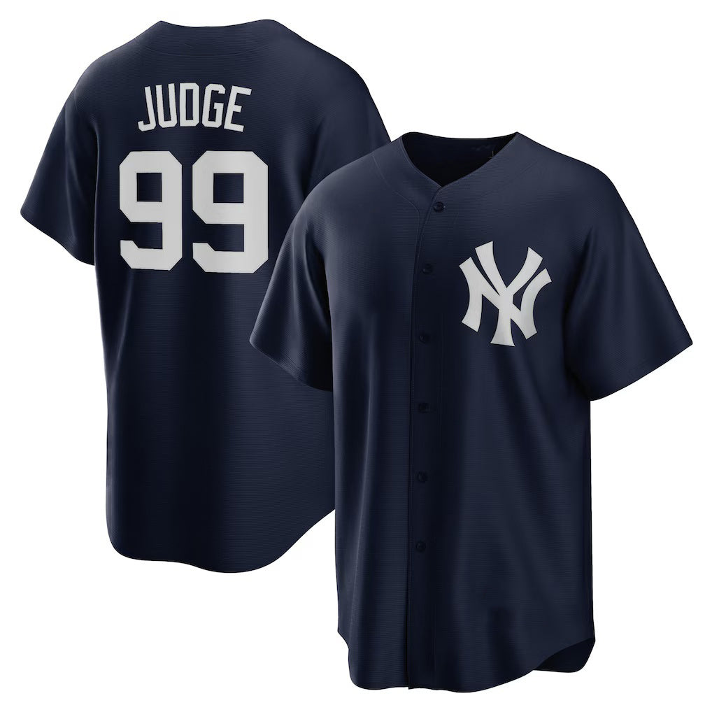New York Yankees #99 Aaron Judge Navy MIKSHPS 2020 Spring Training Replica Player Jersey