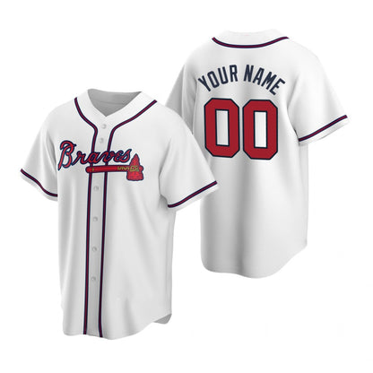Custom Atlanta Braves White MIKSHPS 2020 Stitched Cool Base Home Jersey
