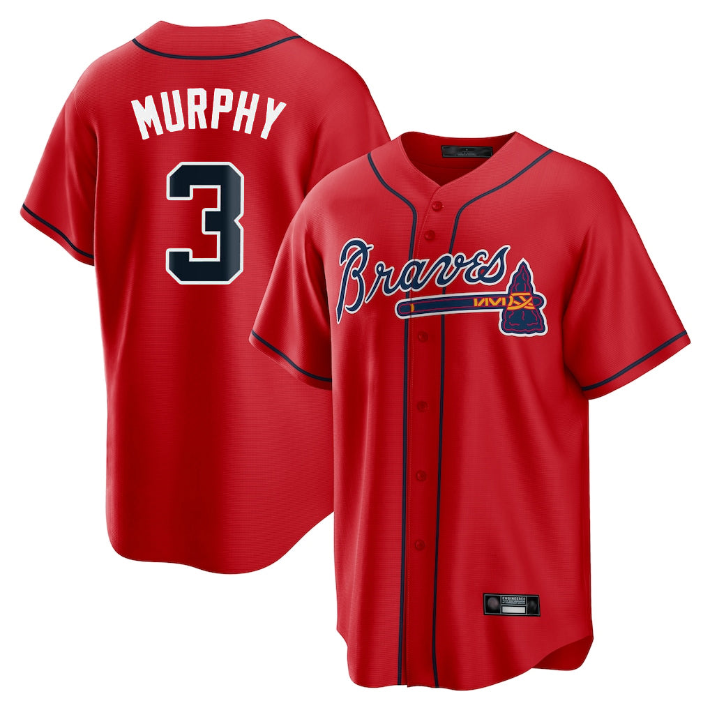 Atlanta Braves #3 Dale Murphy Player Red MIKSHPS Home Game Stitched Jerseys