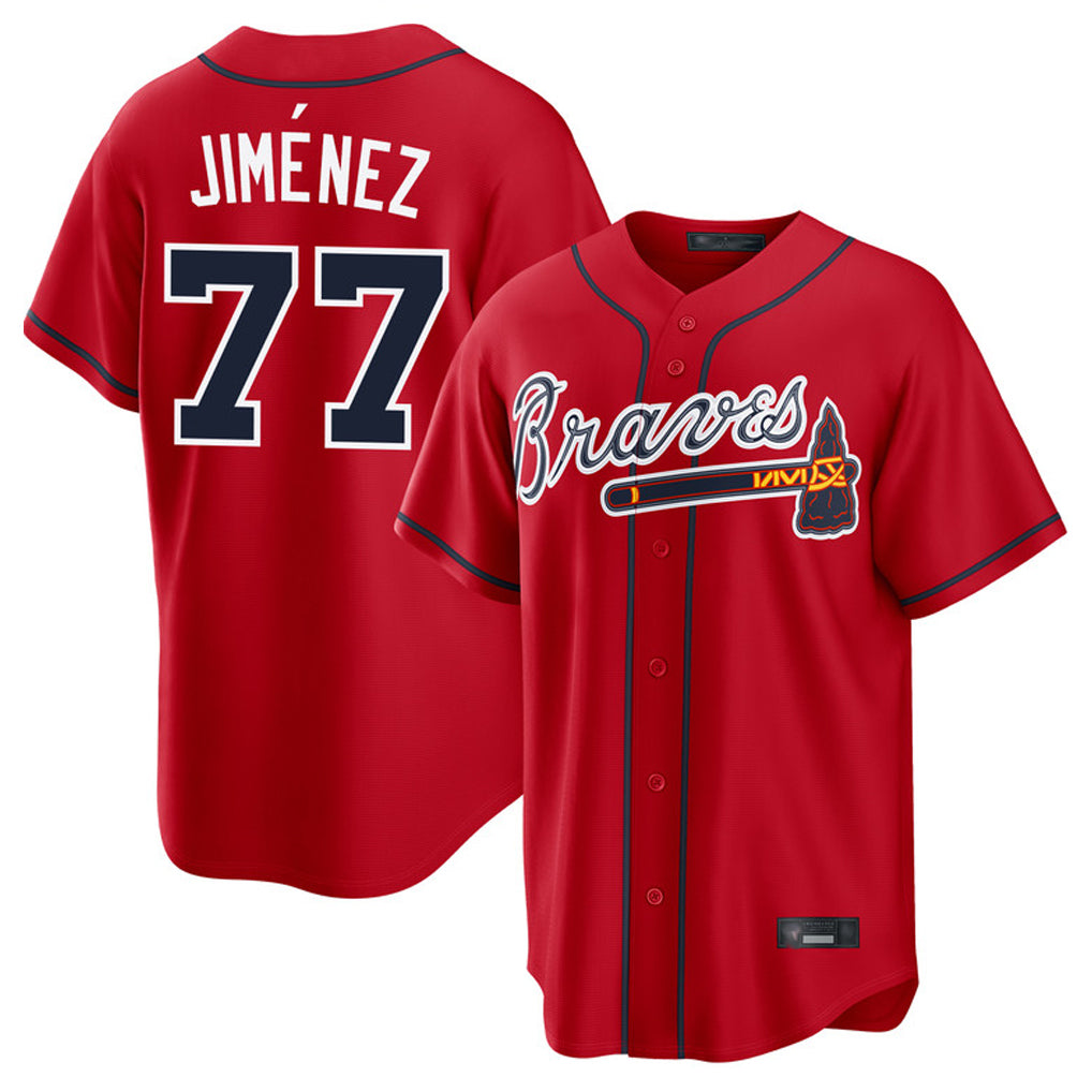 Atlanta Braves #77 Joe Jimenez Player Red MIKSHPS Home Game Stitched Jerseys