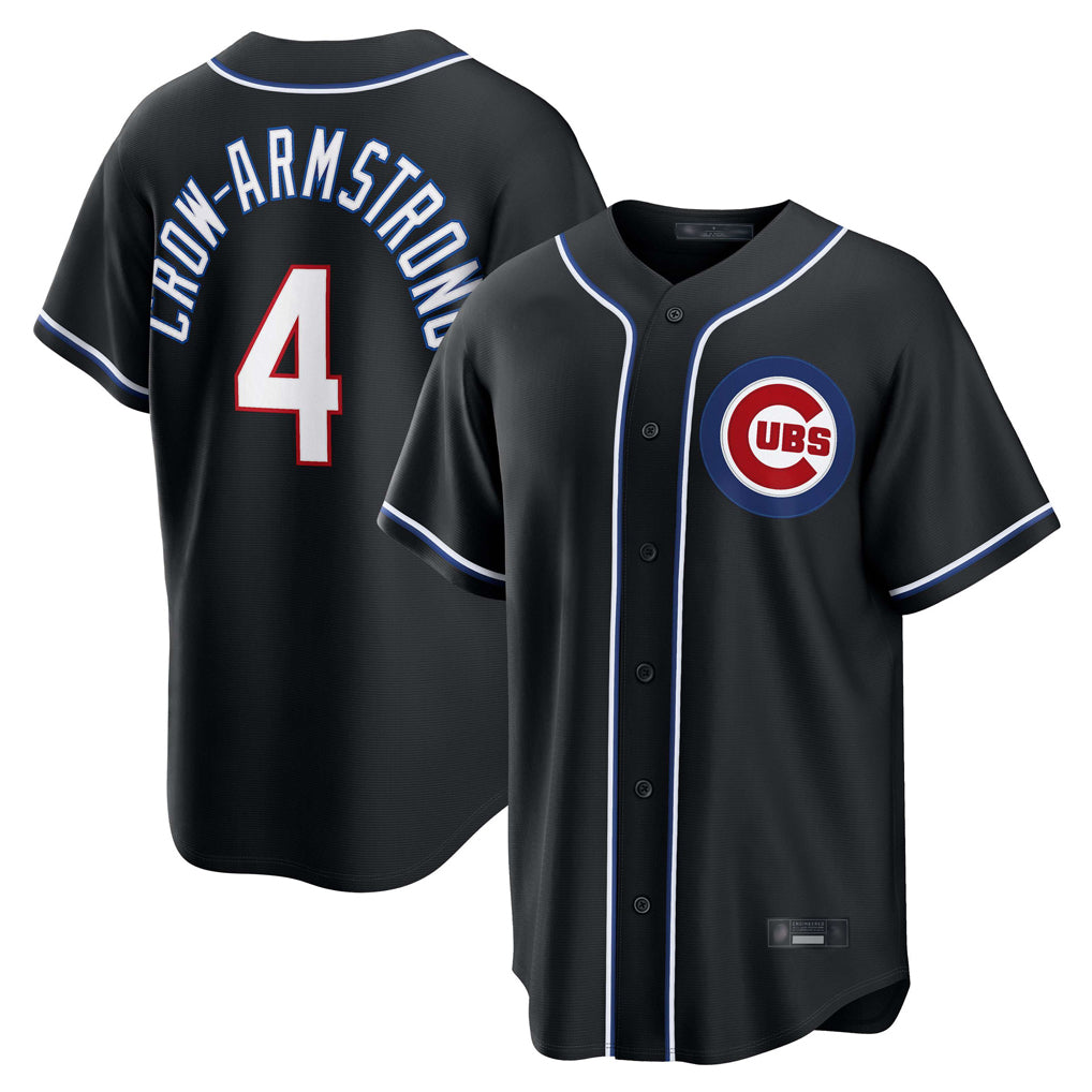 Chicago Cubs #4 Pete Crow-Armstrong Player Black MIKSHPS Fashion Out Game Stitched Jerseys