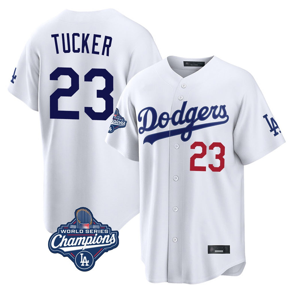 Los Angeles Dodgers #23 Kyle Tucker Player White MIKSHPS World Series Meet Home Game Stitched Jerseys
