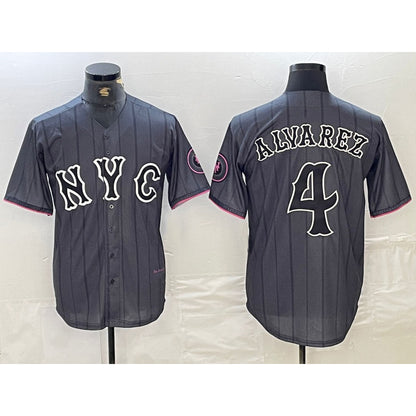 New York Mets #4 Francisco Alvarez Gray MIKSHPS 2024 City Connect Cool Base Stitched Jersey