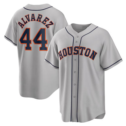 Houston Astros #44 Yordan ¨¢lvarez Gray MIKSHPS Road Replica Player Jersey
