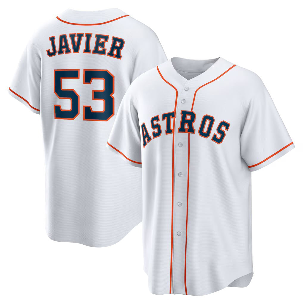 Houston Astros #53 Cristian Javier White MIKSHPS Home Replica Jersey