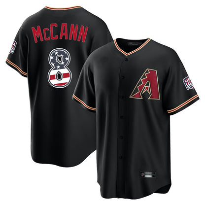Arizona Diamondbacks #8 James McCann Player Black MIKSHPS USA 250 Fourth of July Game Home Stitched Jerseys