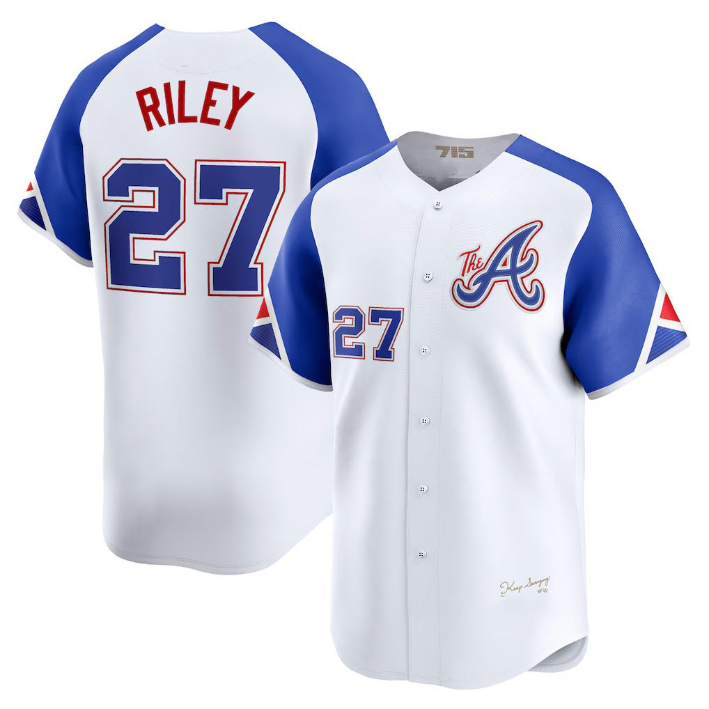 Atlanta Braves #27 Austin Riley White MIKSHPS City Connect Limited Player Jersey