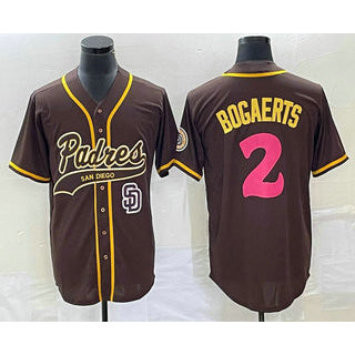 San Diego Padres #2 Xander Bogaerts Brown MIKSHPS NEW 2023 City Connect Cool Base Stitched Jersey 2