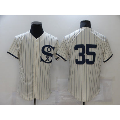 Chicago White Sox #35 Frank Thomas 2021 Cream Navy MIKSHPS Field of Dreams Flex Base Stitched Jersey