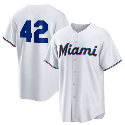 Miami Marlins #42 Jackie Robinson White MIKSHPS Home 2025 Day Replica Jersey