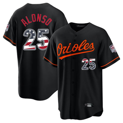 Baltimore Orioles #25 Pete Alonso Player Black MIKSHPS USA 250 Fourth of July Home Game Stitched Jerseys