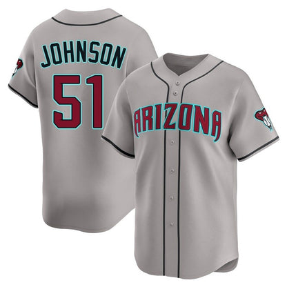 Arizona Diamondbacks #51 Randy Johnson Player Gray MIKSHPS Road Limited Home Game Stitched Jerseys