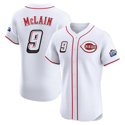 Cincinnati Reds #9 Matt McLain Player White MIKSHPS Speedway Classic Limited Elite Home Stitched Jerseys