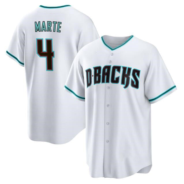 Arizona Diamondbacks #4 Ketel Marte White MIKSHPS Cool Base Stitched Jersey