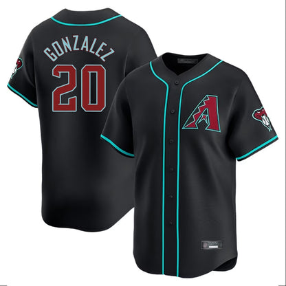 Arizona Diamondbacks #20 Luis Gonzalez Player Black MIKSHPS Limited Home Game Stitched Jerseys