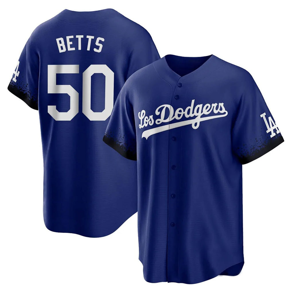 Los Angeles Dodgers #50 Mookie Betts Player Royal MIKSHPS City Connect Home Game Stitched Jerseys