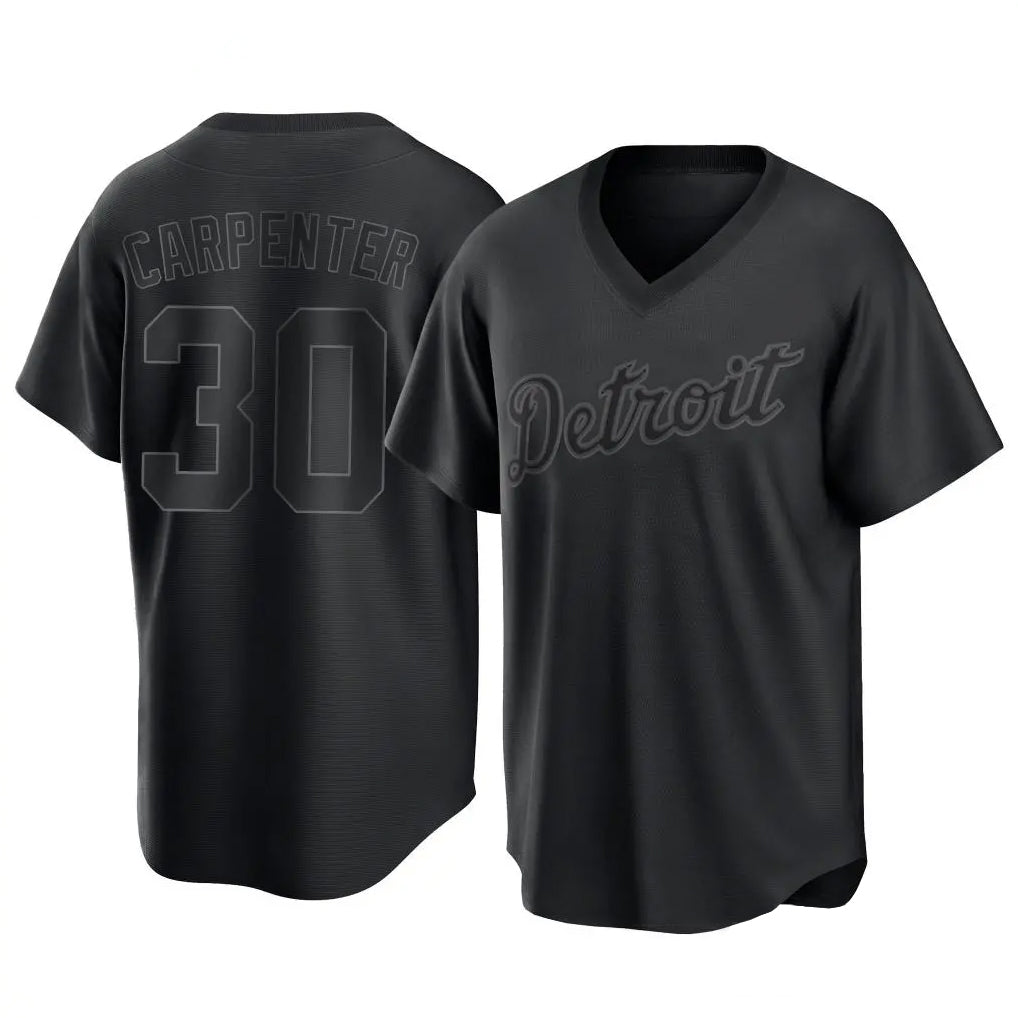 Detroit Tigers #30 Kerry Carpenter Player Black MIKSHPS T-shirt Home Game Stitched Jerseys