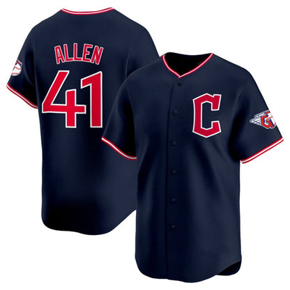 Cleveland Guardians #41 Carlos Santana Navy MIKSHPS 2025 Alternate Limited Stitched Jersey