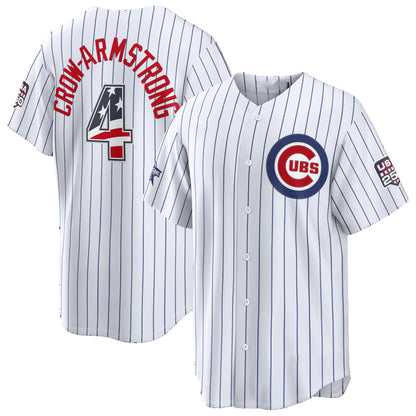 Chicago Cubs #4 Pete Crow-Armstrong 2026 All-Star Edition Stars & Stripes White MIKSHPS Stadium Jersey