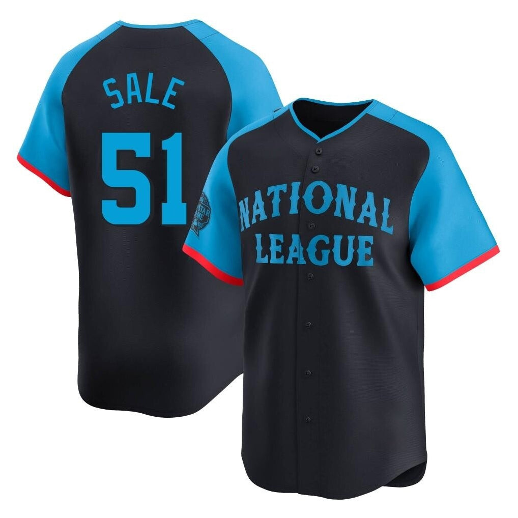 Atlanta Braves #51 Chris Sale Player Navy MIKSHPS National League All-Star Limited Home Game Stitched Jerseys