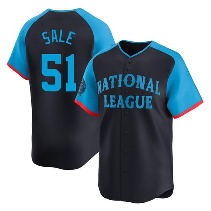 Atlanta Braves #51 Chris Sale Player Navy MIKSHPS National League All-Star Limited Home Game Stitched Jerseys