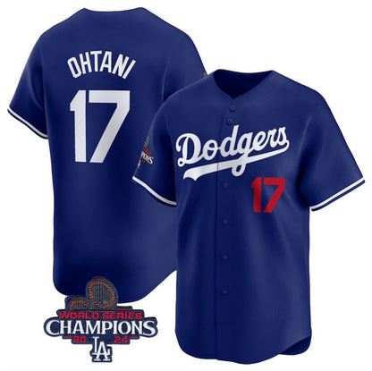 Los Angeles Dodgers #17 Shohei Ohtani Royal MIKSHPS 2024 World Series Champions Alternate Limited Stitched Jersey